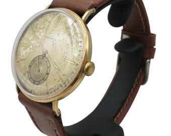 Vintage Movado 18K Massivgold 32,2 mm Handaufzugsuhr Ref. 4725 Originales Zifferblatt mit Patina Swiss Made