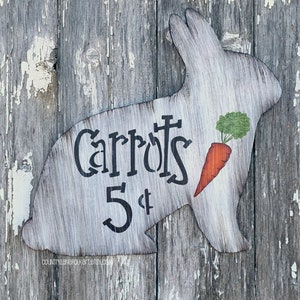 Spring bunny sign, Easter carrots 5 cents wall decor, Easter decorations, Easter hostess gift, Easter basket stuffers for adults, home decor image 10