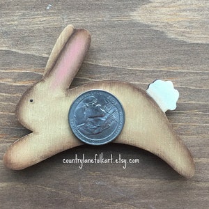 Brown Bunny wood magnet, Easter basket stuffers for adults, hostess gift, farmhouse rabbit decor, cute fridge magnets, bunny mom gift, image 5