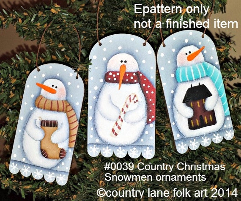 Country Christmas Snowmen painting epattern tole painting patterns christmas patterns primitive patterns ornament painting pattern