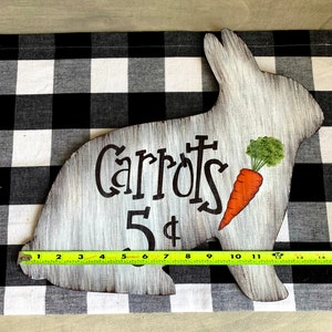 Spring bunny sign, Easter carrots 5 cents wall decor, Easter decorations, Easter hostess gift, Easter basket stuffers for adults, home decor image 8