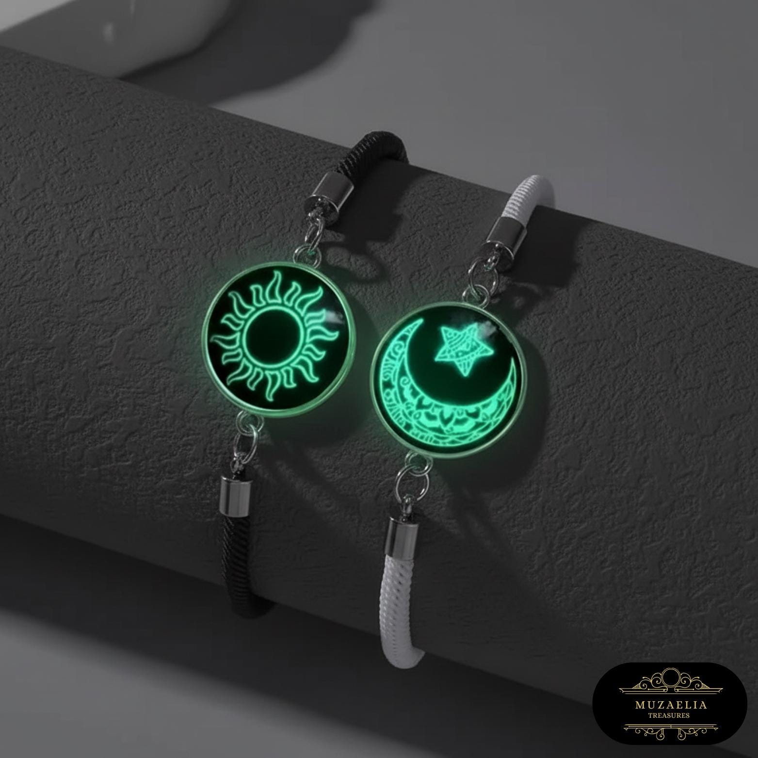 Cubahop Braccialetti Dell'Amicizia 2 Pezzi, Cordoncino In Cera Regolabile Con Ciondoli Tartaruga Sole Luna E Scritta LOVE, Accessori Unisex