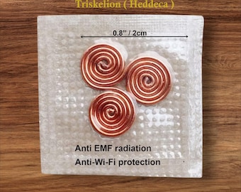 EMC Lab Tested, Copper Triskelion for Phone Case, 2.4G/5G-EMF Conscious Phone Accessory, Sacred Geometry Energy Vibrational Tool