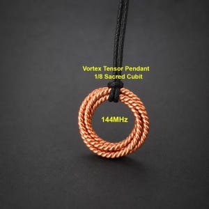 Vortex Tensor Pendant – Sacred Geometry Design (144MHz Inspired), Sacred Geometry Copper Necklace for EMF Protection, tensor rings