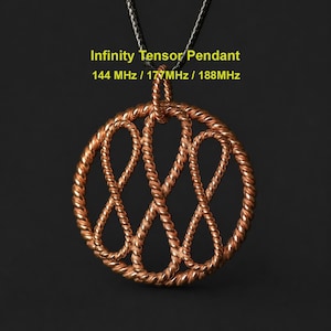 Infinity Tensor Pendant, Spiritual Pendant 144MHz, 177MHz, 188MHz, Infinity Loop Tensor, tensor rings, pendant jewelry