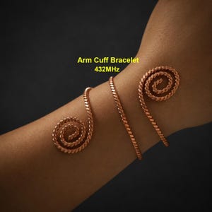 Arm Cuff Bracelet 432MHz, Tensor Ring Copper Bracelet, Handmade Adjustable Upper Arm Band, Copper Anklet Jewelry