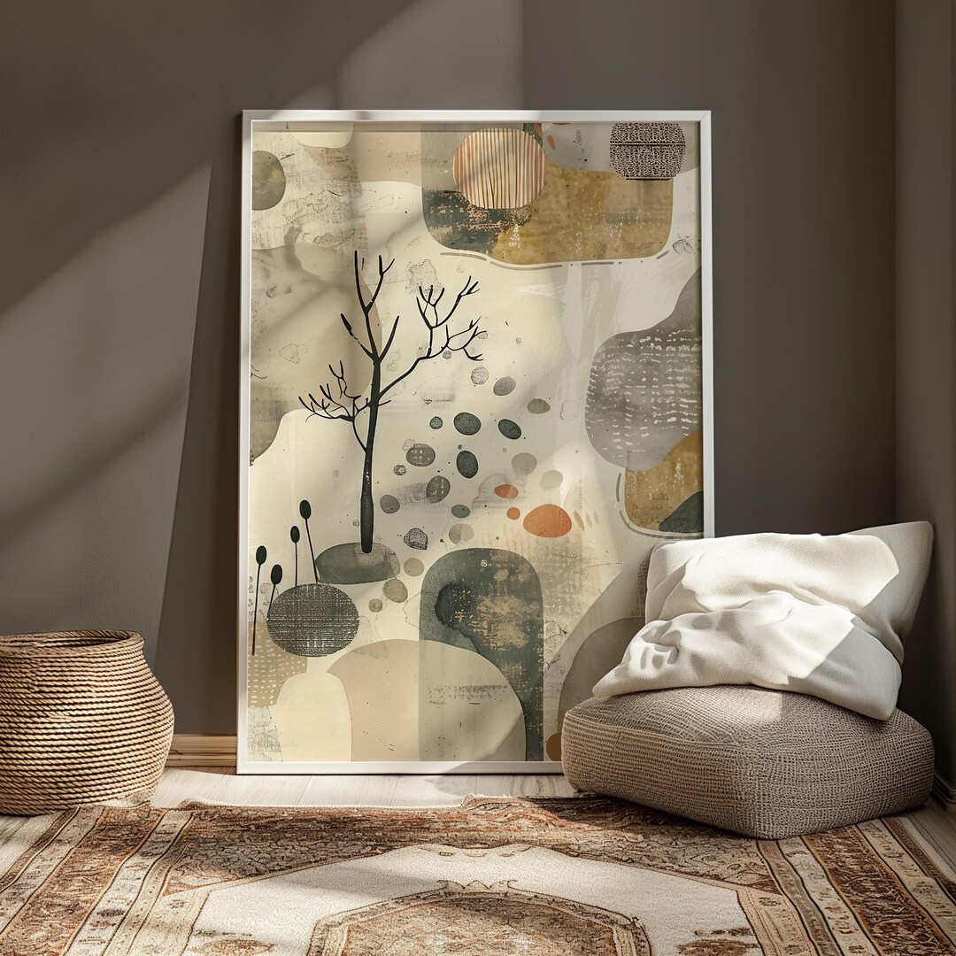 Abstract Wabi Sabi Wall Art | Earthy Tones Printable Art | Neutral ...