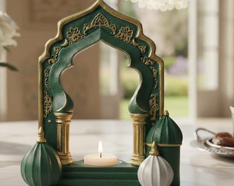 Decoración de puerta de mezquita islámica para Ramadán 2026, decoración del hogar para Eid Mubarak, candelabro de Ramadán