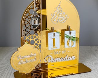 Acrylic Ramadan Countdown Calendar – Islamic Home Decor, Eid Mubarak Gift, Ramadan Kareem Decoration