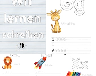 Wir lernen schreiben – kreatives Lernheft zum Ausdrucken für Kinder