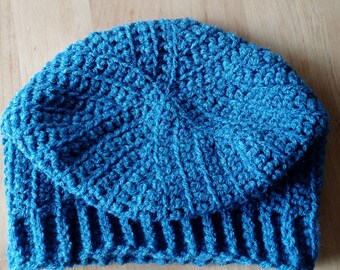 Vertical Stripe Crochet Beanie Pattern, Unisex Hat, Intermediate Skill (Digital Download)