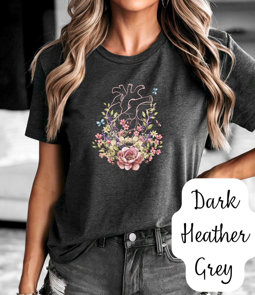 Kidney Shirt With Flowers – Kidney Love T-shirt | Gift for Dialysis ...