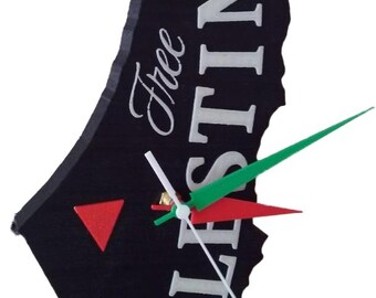 Free Palestine Map Wall Clock: Unique, Custom 3D Printed Home Decor | Solidarity, House Warming, Gift