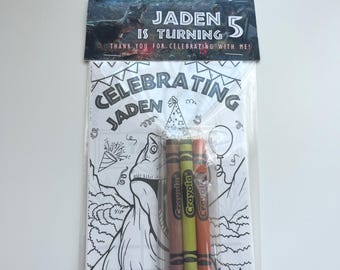 Libro de actividades para colorear de Jurassic Park, recuerdo de fiesta, actividad personalizada para fiestas, divertido libro para colorear para fiestas de cumpleaños o aulas.