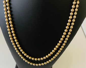 Classy Vintage Two Layer Gold Bead Necklace