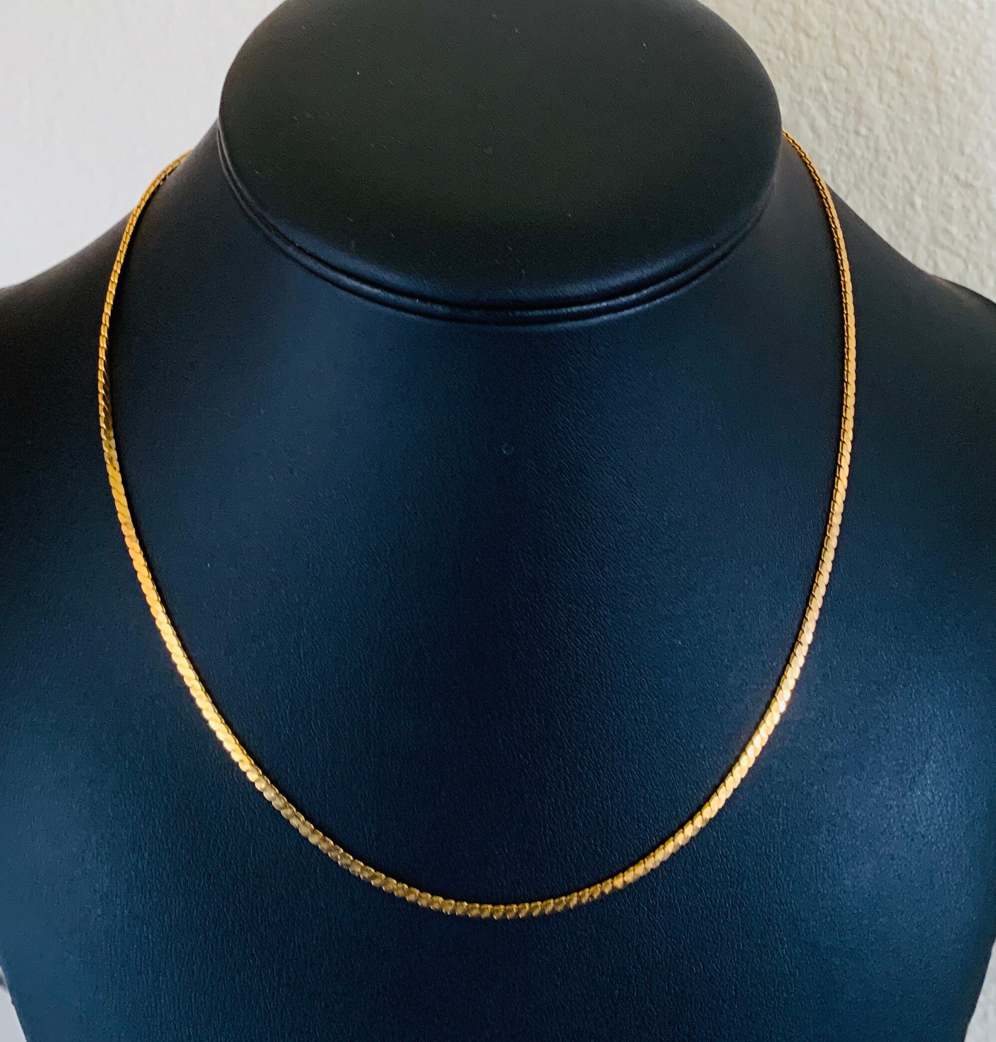 18 Inch 2mm Flat Shiny S Link Gold 