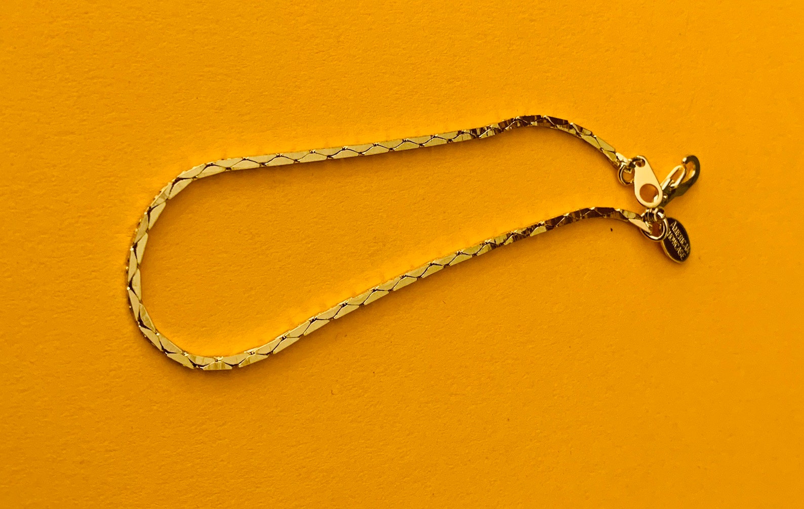 American Showcase Gold Plated Shiny Flat 2mm Chain Bracelet Etsy