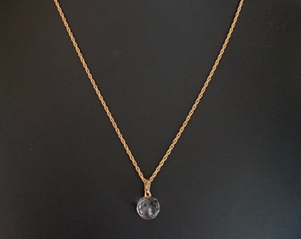 Bright Gold Chain with 10mm Round CZ Crystal Rainbow making Pendant