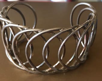 Artisan Made Geometric Sterling Silver Cuff Bracelet