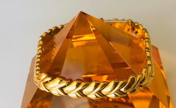 Lovely Flat Decorative Shiny Gold Link Bracelet W… - image 7