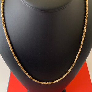Vintage Classic 23 1/2 inch 4mm Gold Tone Rope Chain