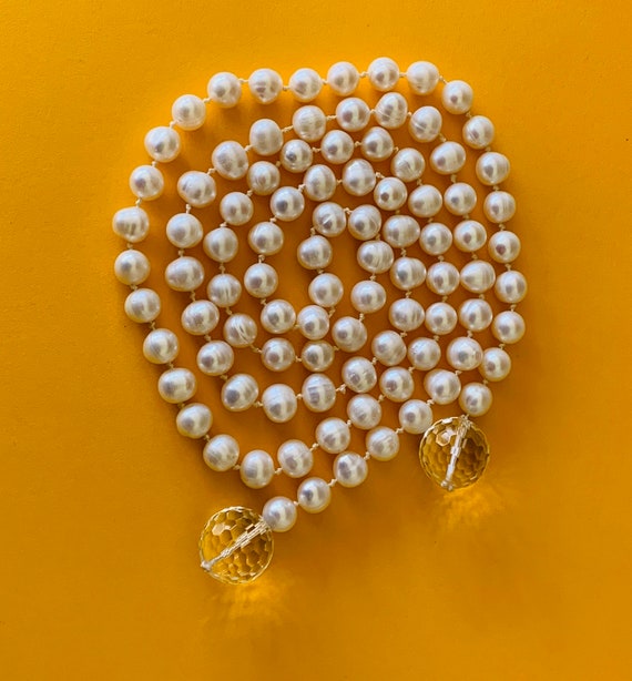 High Quality Genuine White 10mm Pearl Bead Lariat… - image 4