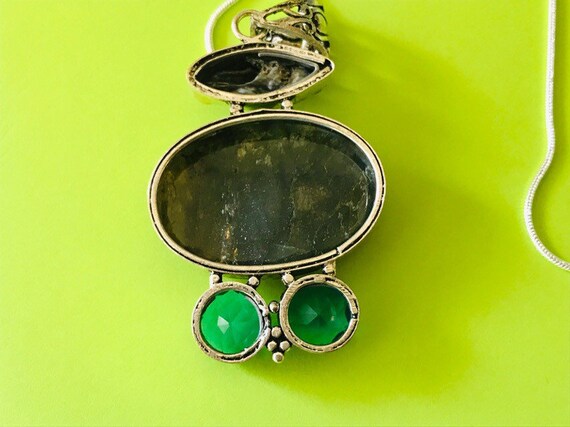 Large Silvertone and Semiprecious Labradorite Nat… - image 6