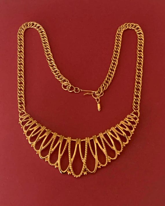 Graduated Loop Like Panel and Chain Choker Neckla… - image 1