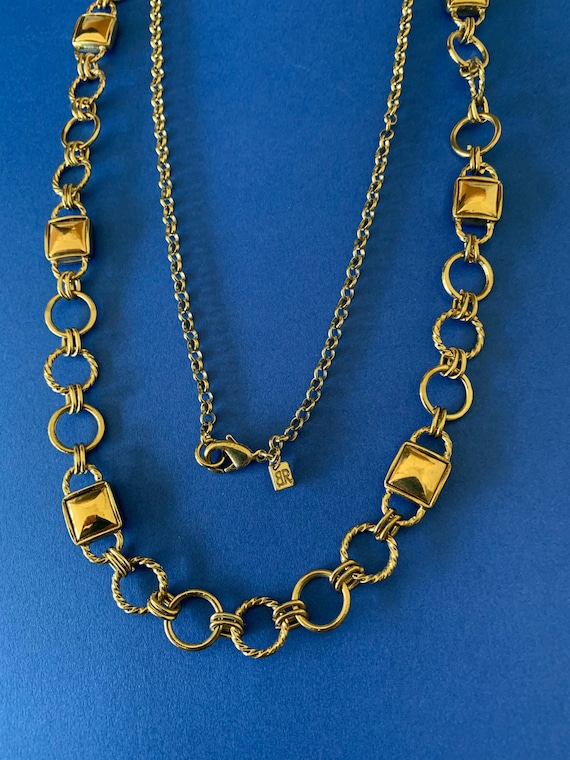 BR Banana Republic gold tone decorative long chain