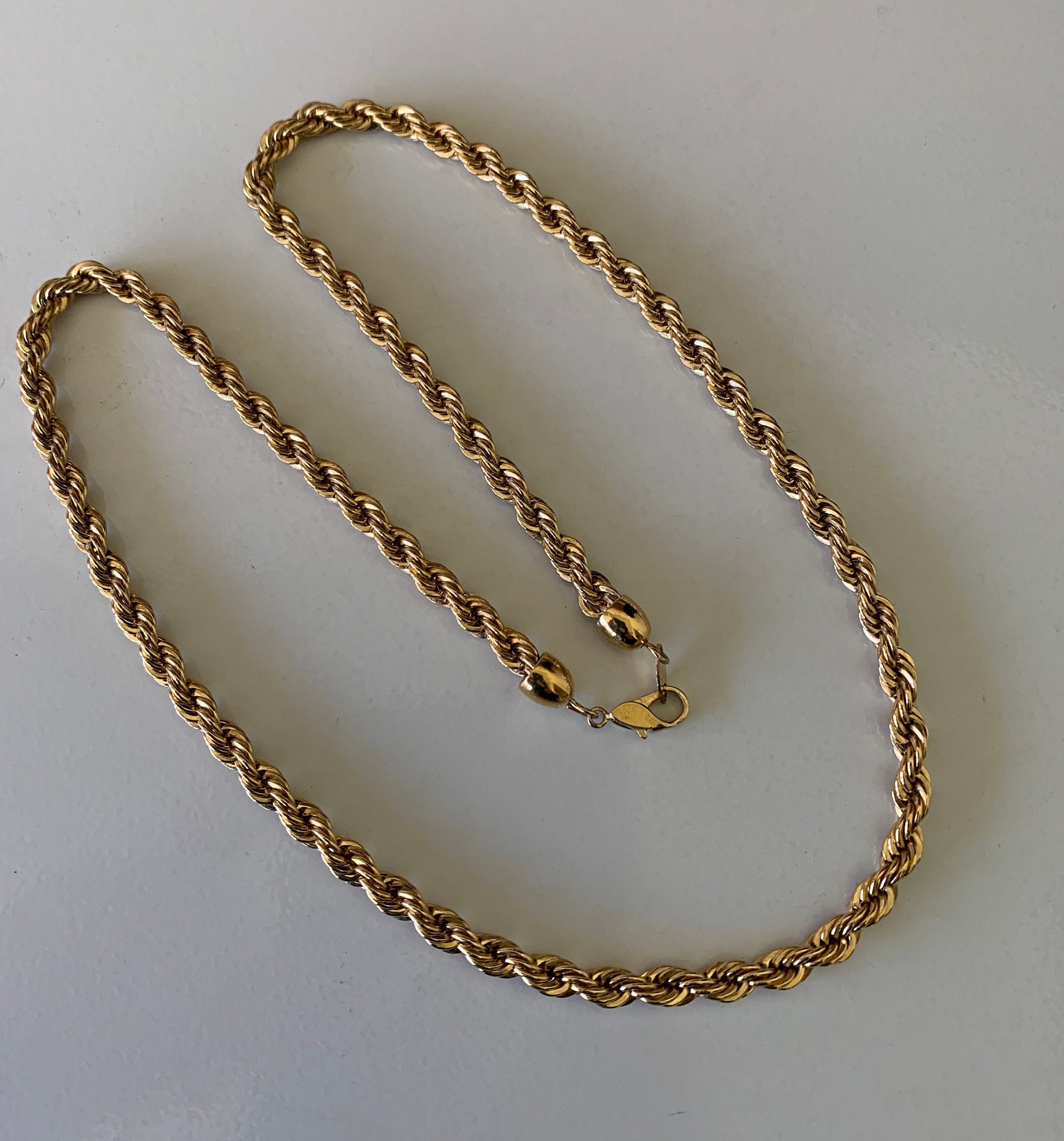 Basic Twisted 20 Inch 4mm Gold Plated Rope Chain - Etsy