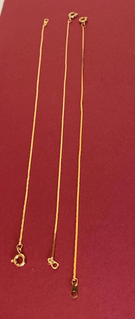 Three Thin Stack able Korea Signed Gold Tone Flat… - image 3