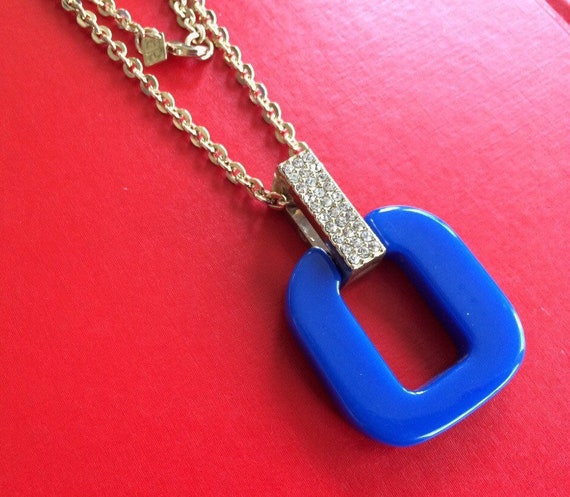 BR Long Decorative Royal Blue O Dangling From a P… - image 1