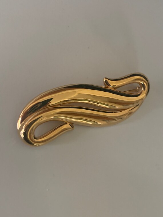 Monet Classic Gold Tone Brooch Bar Pin - image 5