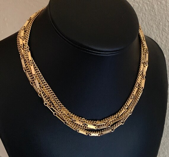 Two Layer Vintage Gold Rectangular Textured Bar L… - image 9