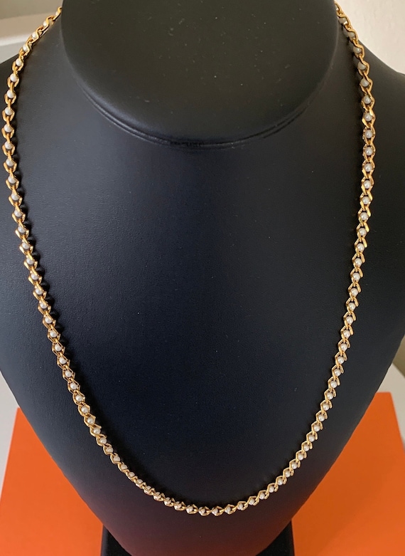 Napier Lovely Faux Pearl and Gold Chain Necklace