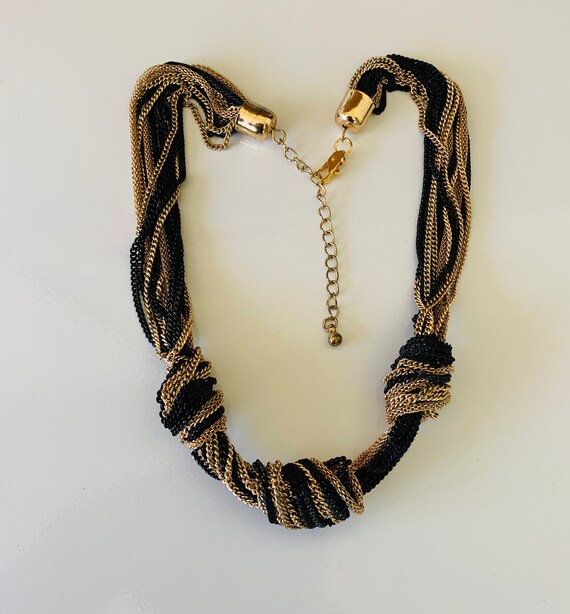 Multilayered Multicolored Knotted Chain Choker Ne… - image 4