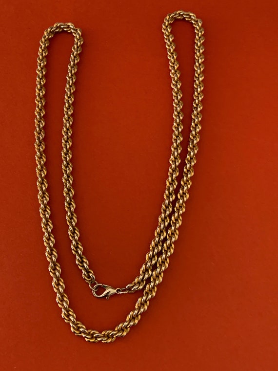 Chunky 31 inch 6mm Vintage Rope Chain Necklace - image 2