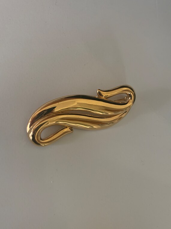 Monet Classic Gold Tone Brooch Bar Pin - image 10
