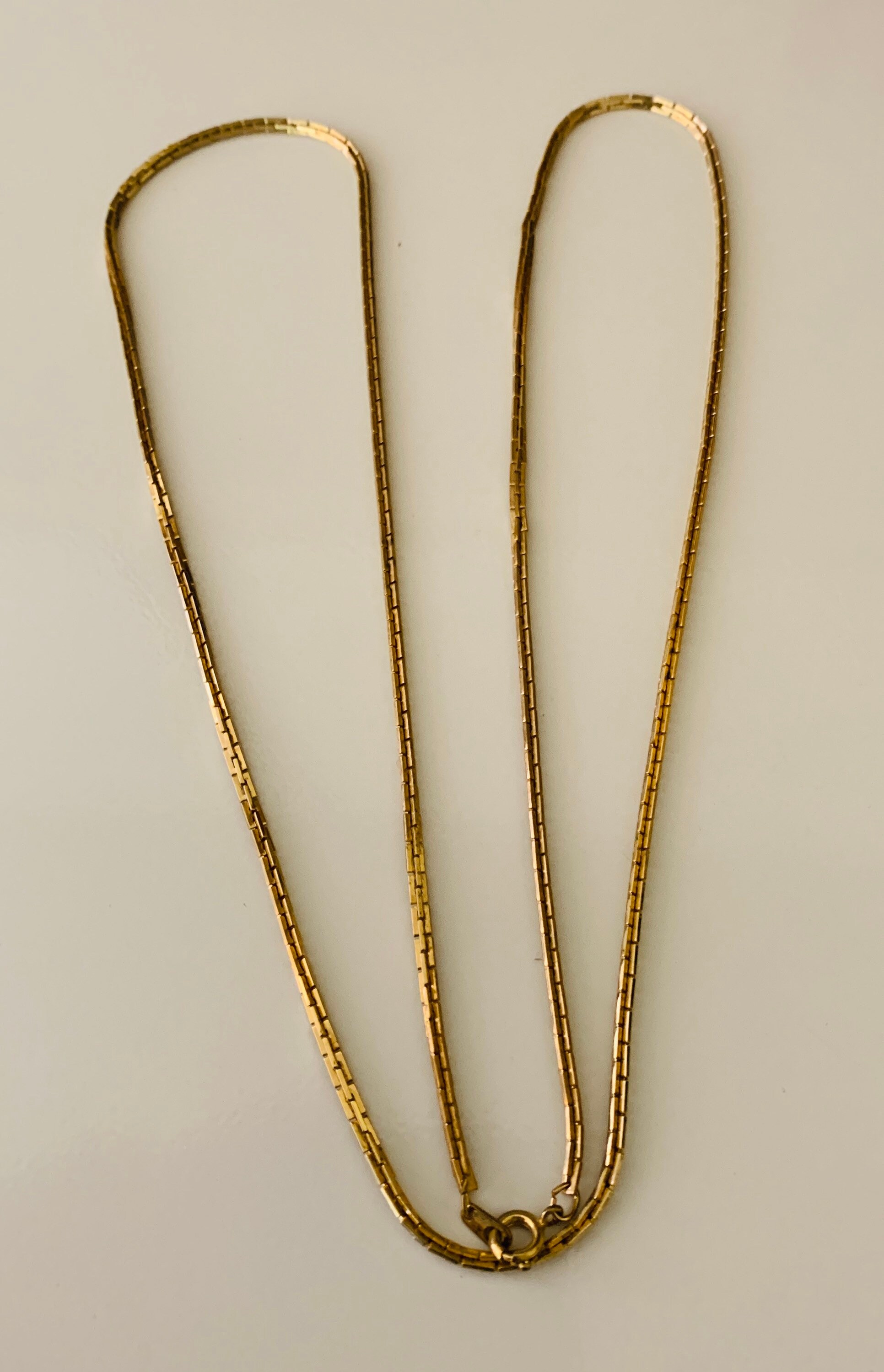 Collier Chaîne Large Plaqué Or - Maillons Divers Vintage, Longueur 21 Cm, Qualité