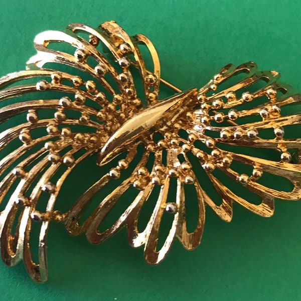 Elegant Gold Plated Abstract Brooch