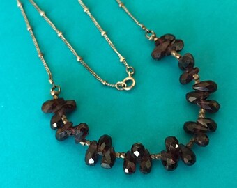 Sterling Silver and Rhodolite Garnet Gemstone Cluster Necklace
