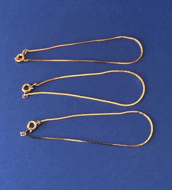 Three Thin Stack able Korea Signed Gold Tone Flat… - image 4