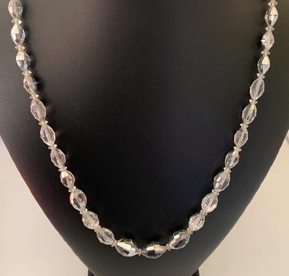 Simple Basic Faceted Clear Mirrored Oval Graduate… - image 1