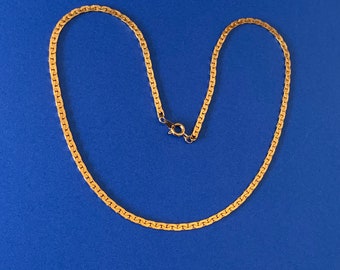 18 Inch 3mm Flat Shiny s link Gold Plated Chain