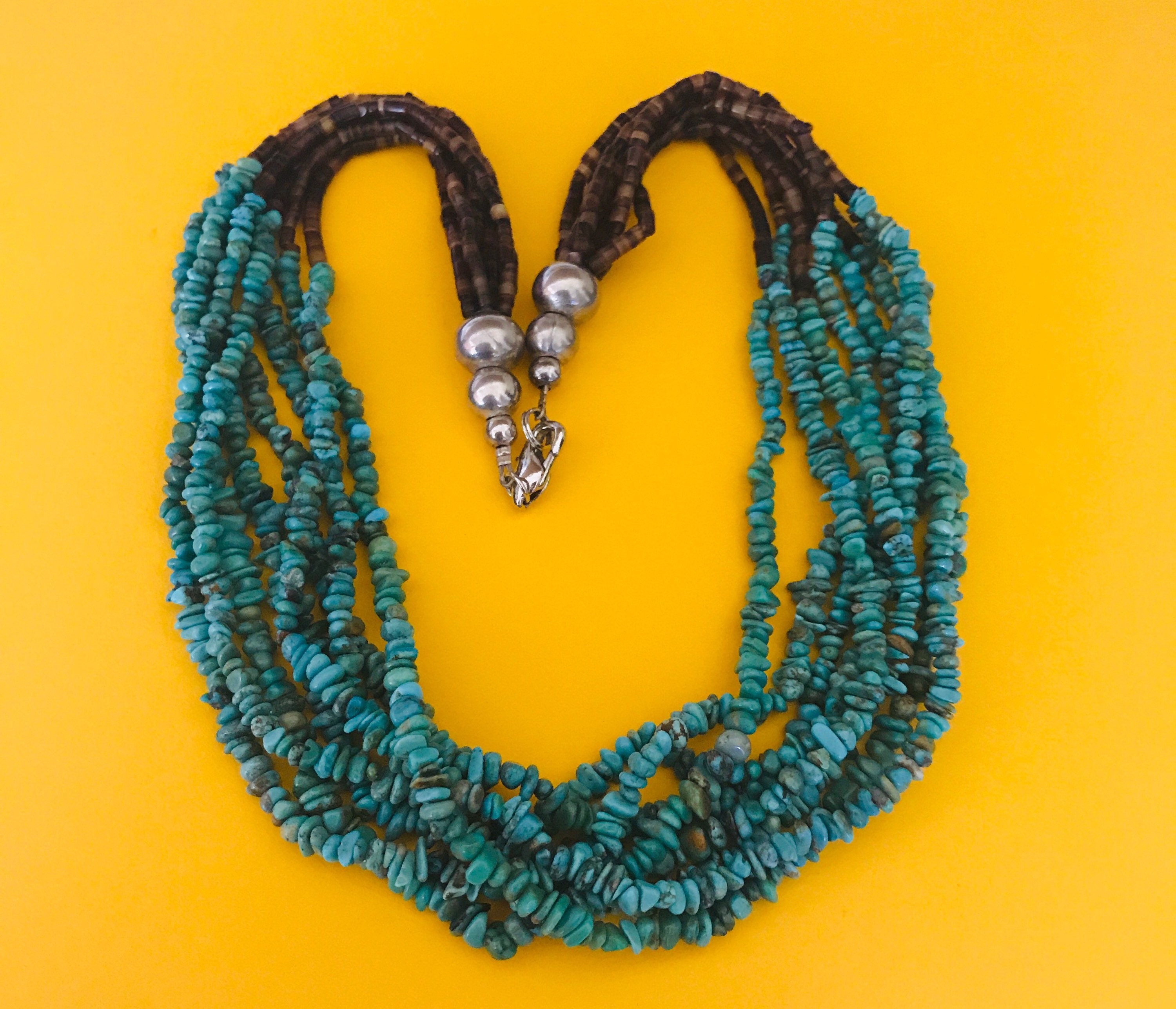 NAVAJO BEADS ターコイズ&シェルネックレス/60cm NAVAJO BEADS ターコイズ&シェルネックレス/60cm