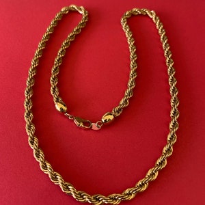 Basic Twisted 20 Inch 4mm Gold Plated Rope Chain - Etsy