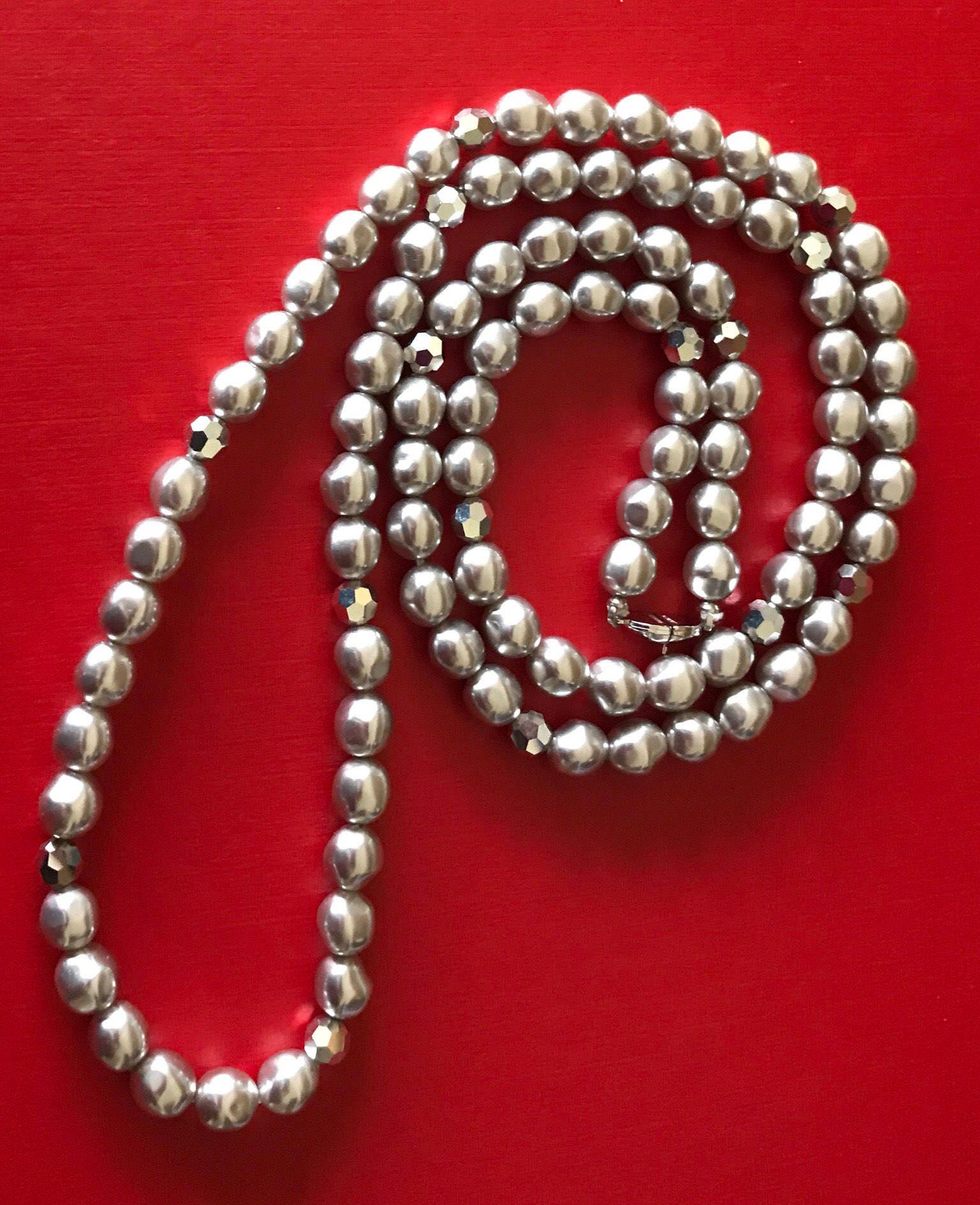 Glitter and Gloss Faceted Glass Bead and Gray Glossy Etsy