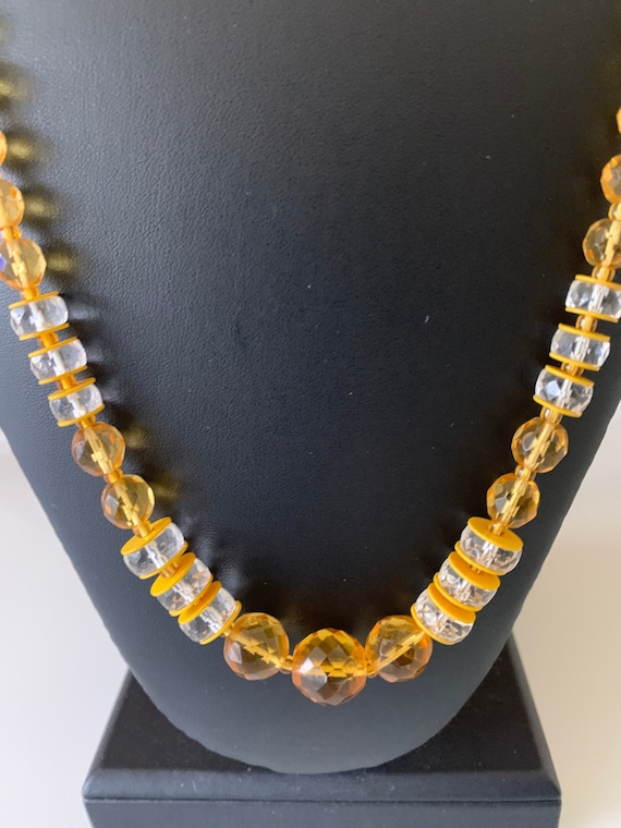 Neck Candy Sparkly Clear Butterscotch and Yellow F