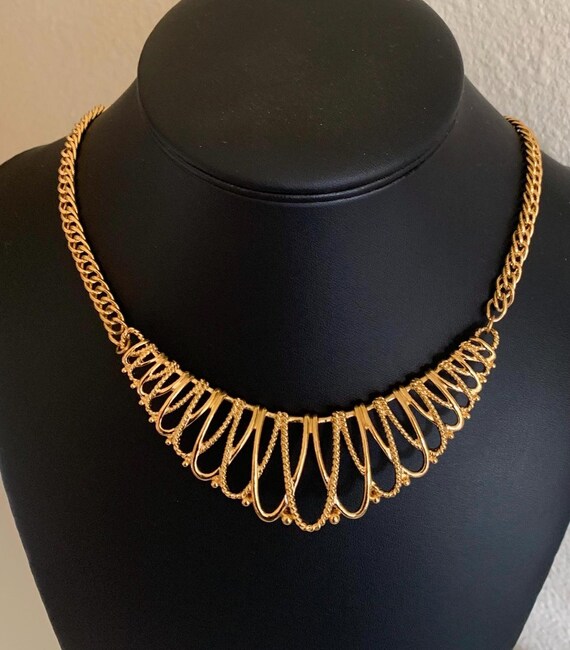 Graduated Loop Like Panel and Chain Choker Neckla… - image 1