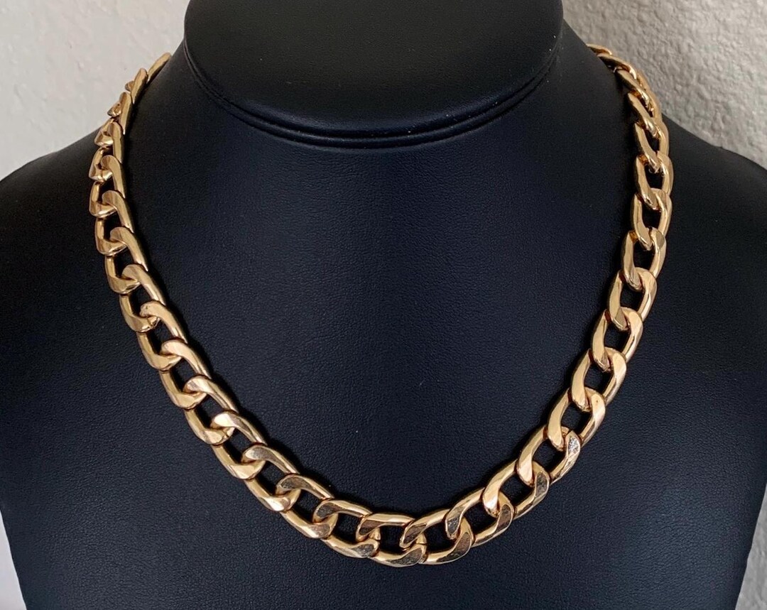 Simple Classic Chunky Gold Chain Link Choker Necklace - Etsy